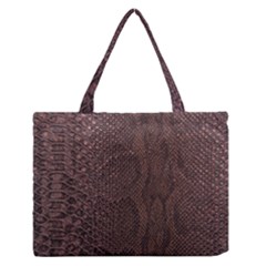 Leather Snakeskin Design Zipper Medium Tote Bag by ArtsyWishy