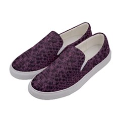 Purple Leather Snakeskin Design Women s Canvas Slip Ons by ArtsyWishy