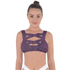 Purple Leather Snakeskin Design Bandaged Up Bikini Top by ArtsyWishy