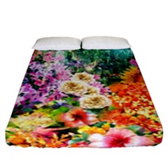 Forest Flowers  Fitted Sheet (queen Size) by ArtsyWishy