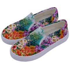 Forest Flowers  Kids  Canvas Slip Ons by ArtsyWishy