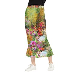 Forest Flowers  Maxi Fishtail Chiffon Skirt by ArtsyWishy