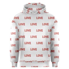 Flower Decorated Love Text Motif Print Pattern Men s Overhead Hoodie by dflcprintsclothing