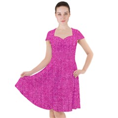 Pink Denim Design  Cap Sleeve Midi Dress by ArtsyWishy