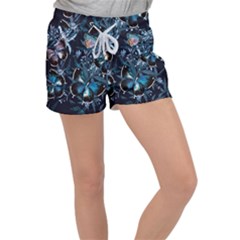 Beautiful Blue Butterflies  Velour Lounge Shorts by ArtsyWishy