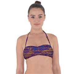 Majestic Purple And Gold Design Halter Bandeau Bikini Top by ArtsyWishy