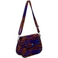 Majestic Purple And Gold Design Saddle Handbag by ArtsyWishy