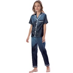 Blue Whale Family Kids  Satin Short Sleeve Pajamas Set by goljakoff