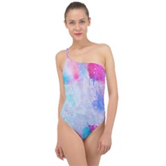 Rainbow Paint Classic One Shoulder Swimsuit by goljakoff