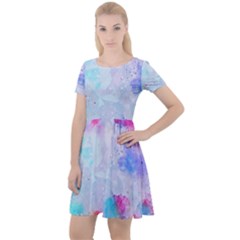 Rainbow Paint Cap Sleeve Velour Dress  by goljakoff