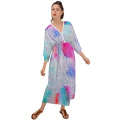 Rainbow Paint Grecian Style  Maxi Dress by goljakoff