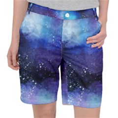 Blue Space Paint Pocket Shorts by goljakoff