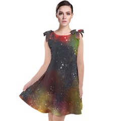 Color Splashes Tie Up Tunic Dress by goljakoff