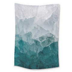 Blue Green Waves Large Tapestry by goljakoff