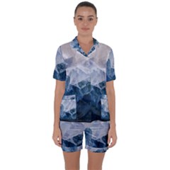 Blue Mountain Satin Short Sleeve Pajamas Set by goljakoff