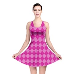 Pink Diamond Pattern Reversible Skater Dress by ArtsyWishy