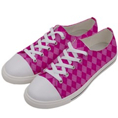 Pink Diamond Pattern Women s Low Top Canvas Sneakers by ArtsyWishy