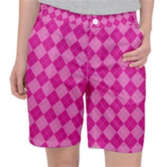 Pink Diamond Pattern Pocket Shorts by ArtsyWishy