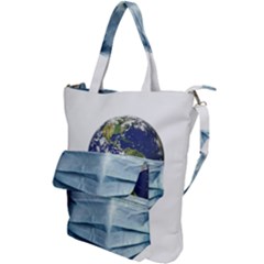 Earth With Face Mask Pandemic Concept Shoulder Tote Bag by dflcprintsclothing