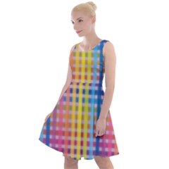 Digital Paper Stripes Rainbow Colors Knee Length Skater Dress
