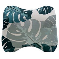 Monstera Leaves Background Velour Head Support Cushion