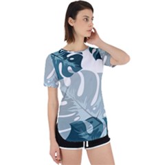Monstera Leaves Background Perpetual Short Sleeve T-shirt