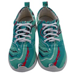 Green Vivid Marble Pattern 2 Mens Athletic Shoes by goljakoff