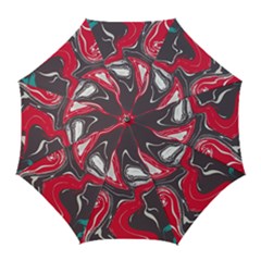 Red Vivid Marble Pattern 3 Golf Umbrellas by goljakoff