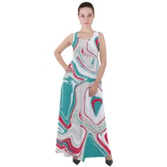 Vivid Marble Pattern Empire Waist Velour Maxi Dress by goljakoff