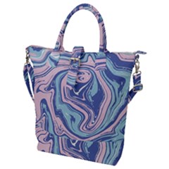 Blue Vivid Marble Pattern 10 Buckle Top Tote Bag by goljakoff