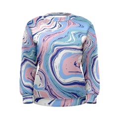 Rose And Blue Vivid Marble Pattern 11 Women s Sweatshirt by goljakoff