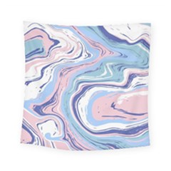 Rose And Blue Vivid Marble Pattern 11 Square Tapestry (small) by goljakoff