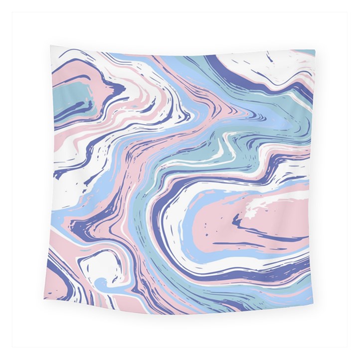Rose and blue Vivid Marble Pattern 11 Square Tapestry (Small)