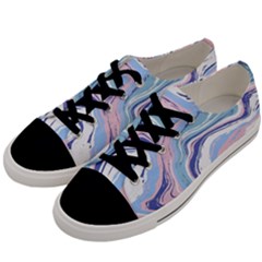 Rose And Blue Vivid Marble Pattern 11 Men s Low Top Canvas Sneakers by goljakoff