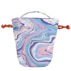 Rose And Blue Vivid Marble Pattern 11 Drawstring Bucket Bag by goljakoff