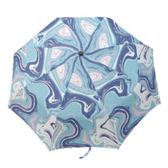 Blue Vivid Marble Pattern 12 Folding Umbrellas by goljakoff
