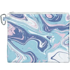 Blue Vivid Marble Pattern 12 Canvas Cosmetic Bag (xxxl) by goljakoff