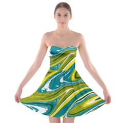 Vector Vivid Marble Pattern 13 Strapless Bra Top Dress by goljakoff