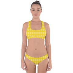 Yellow Diamonds Cross Back Hipster Bikini Set by ArtsyWishy