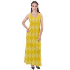 Yellow Diamonds Sleeveless Velour Maxi Dress by ArtsyWishy