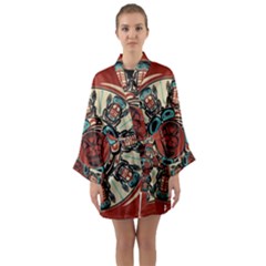 Grateful-dead-pacific-northwest-cover Long Sleeve Satin Kimono by Sapixe