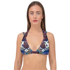 Grateful-dead-ahead-of-their-time Double Strap Halter Bikini Top by Sapixe
