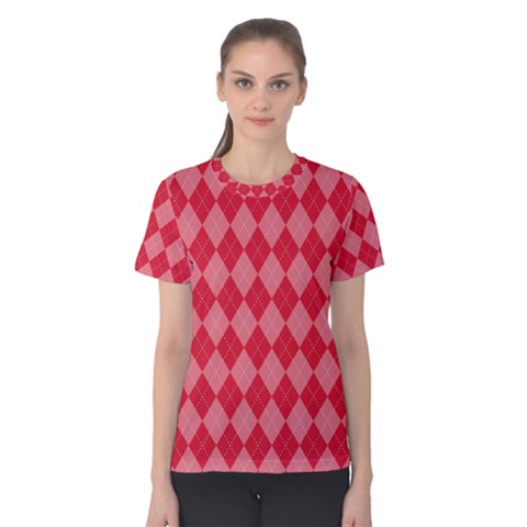 Red Diamonds Women s Cotton Tee by ArtsyWishy
