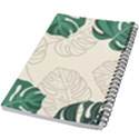 Green Monstera Leaf Illustrations 5.5  x 8.5  Notebook View2