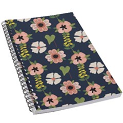 Flower White Grey Pattern Floral 5 5  X 8 5  Notebook