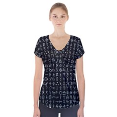Alchemical Symbols - Collected Inverted Short Sleeve Front Detail Top by WetdryvacsLair