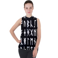 The Anglo Saxon Futhorc Collected Inverted Mock Neck Chiffon Sleeveless Top by WetdryvacsLair