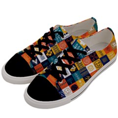 Tribal Love Pattern Men s Low Top Canvas Sneakers by designsbymallika