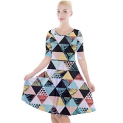 Tropical Beach Love Quarter Sleeve A-line Dress by designsbymallika