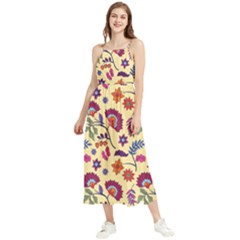 Pretty Ethnic Flowers Boho Sleeveless Summer Dress by designsbymallika